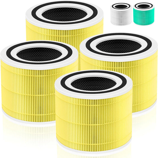 240 True HEPA Pet Care Replacement Filter 14 for Puro 240 Air Purifier,3-in-1 High-Efficiency HP-14 with Activated Carbon Filter,4 Pack,Yellow