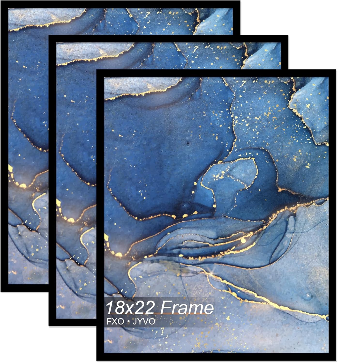 18x22 Picture Frame Set of 3, Black Frame for 18 x 22 Inch Picture Poster Photo, Light Weight and High Transparent 18 by 22 Frame for Wall - 3 Pack/Black/18 x22