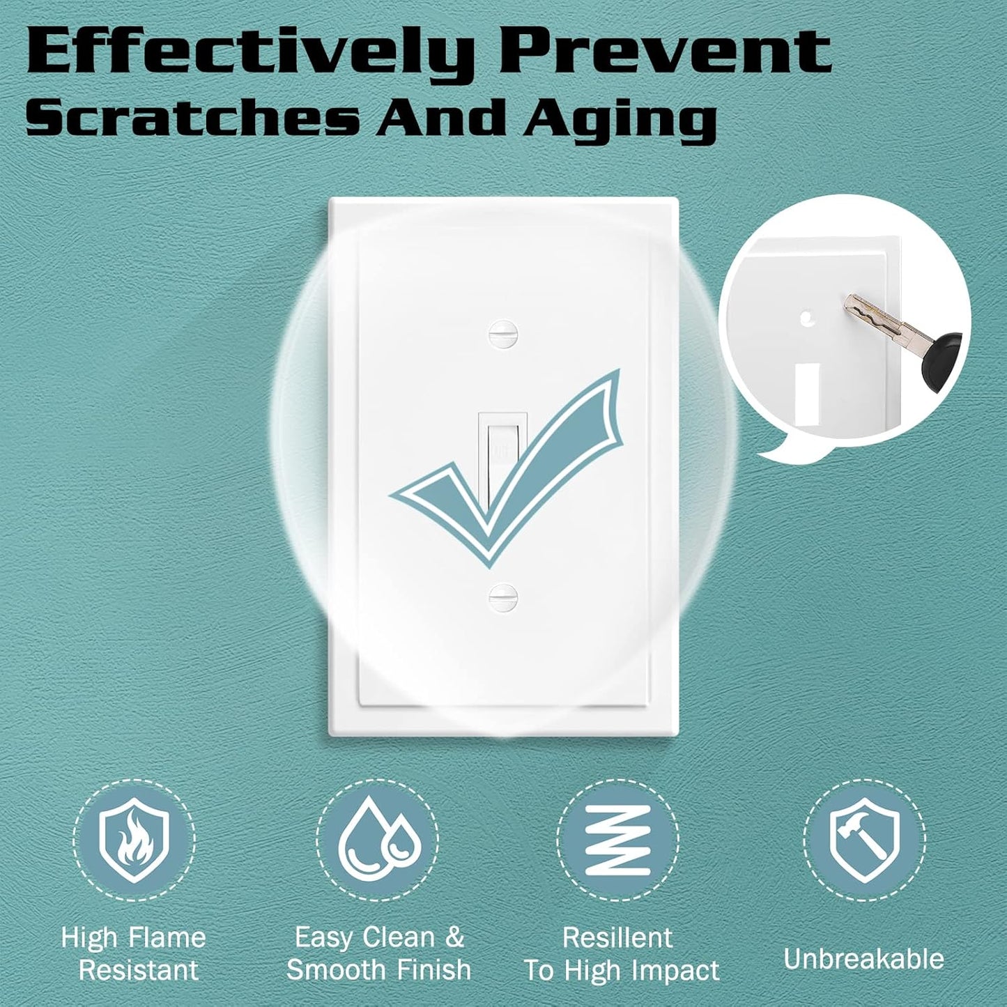 1-Gang Modern Edge Decorative Wall Plate Cover Switch Outlet Single Toggle Electrical Faceplate for Light Switches, Smart Switch, GFCI, Dimmers, Receptacle, USB Outlet (10 Pack, Single Toggle)