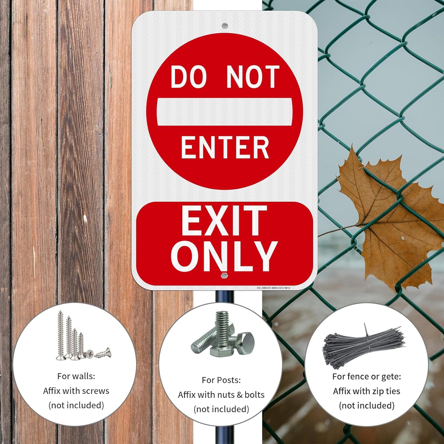 2 Pack Do Not Enter Exit Only Sign- 12" x 18" Aluminum Exit Only Do Not Enter Sign, Engineer Grade Reflective, Rust Free, Weather Resistant- Easy to Install