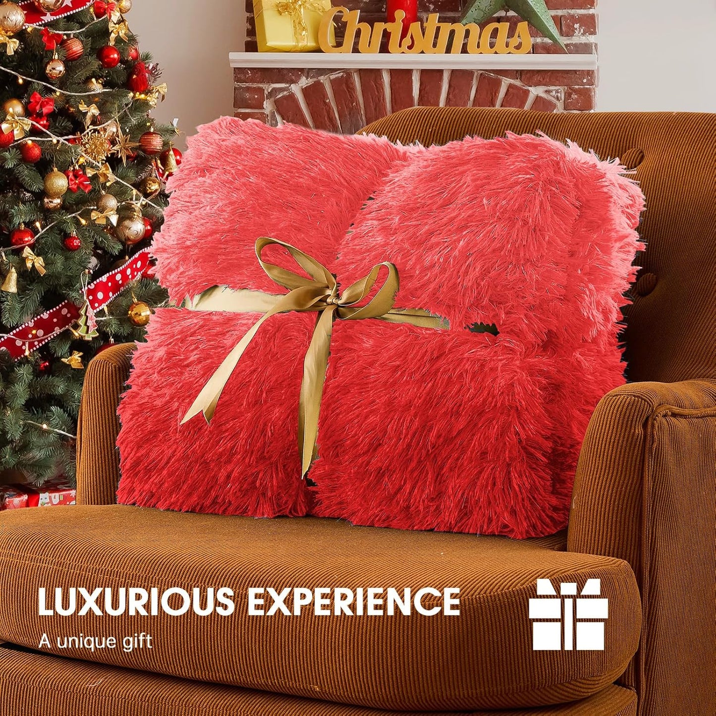 Heated Electric Blanket Queen,Warm Winter Birthday Gifts for Women Her Grandma–Faux Fur with Soft Sherpa,10 Heat Settings,5 Time Settings with Fast Heating, 84x90, Ruby Wine