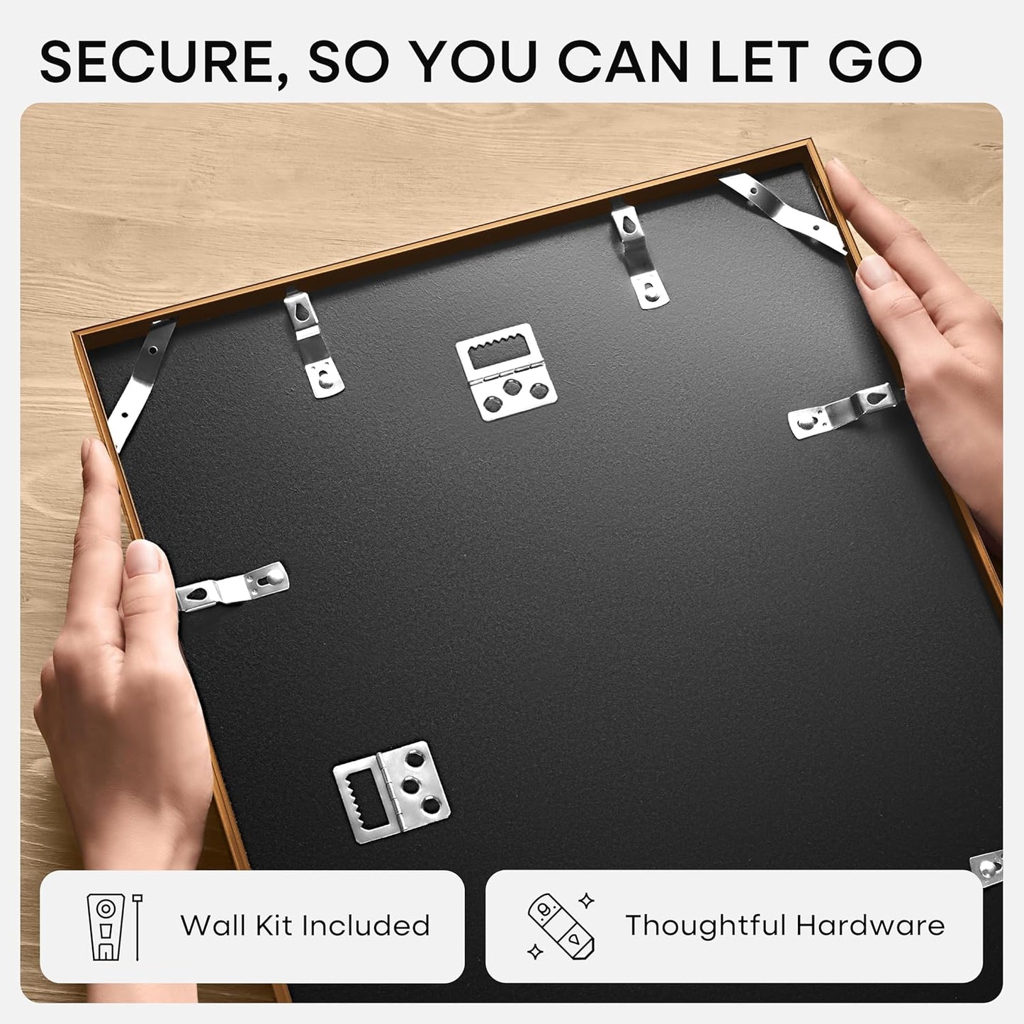 Homeforia Picture 18x24 Bronze Frame, High End Metal 18x24 Brass Poster Frames with Mat 16x20 for Photo, 18 x 24 Frame Matted to 16 x 20 Print, 24x18 Hanging Frames, Tempered Glass, Wall Kit, Set of 4