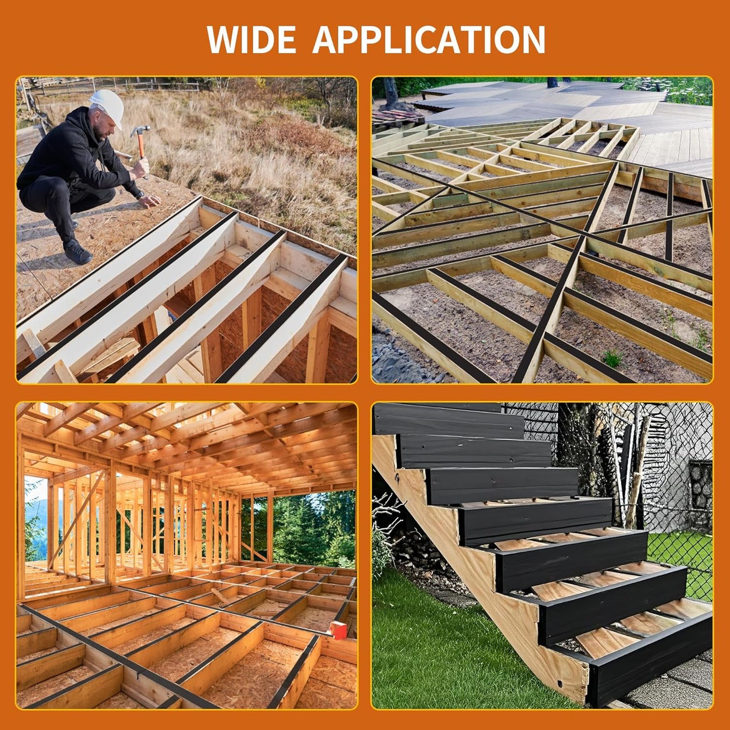 12 Pack Butyl Sealant Tape 2" x 50', Deck Joist Tape for Decking, Waterproof and Anti-Corrosion for Extend Deck Life